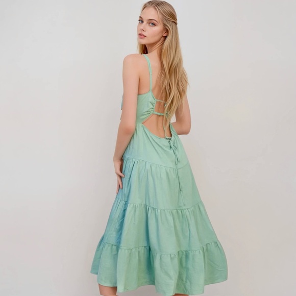 Comfy And Ready Sally Spaghetti Dress in Green - Picture 1 of 16